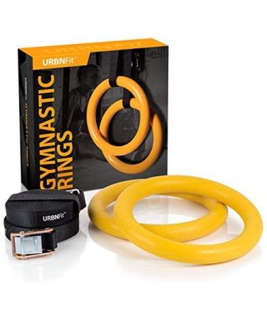 URBNFit Gymnastic Rings - Bodyweight Workout and Strength Training Olympic Non-Slip Rings with Adjustable Straps for Crossfit and at Home Gym Workouts