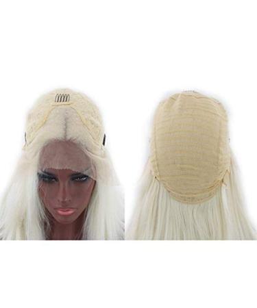 BGHJUE Blonde Lace Front Wig - 26-Inch Silk Straight Heat Resistant Synthetic Wig for Women - Glueless & Stylish - Buy Online on GoSupps.com