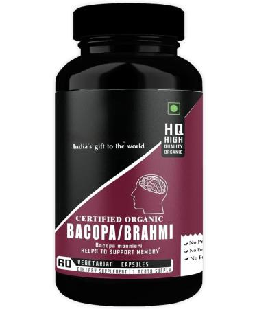 Organic Brahmi Capsules for Wellness | Bacopa Monniera | 500mg 60 Veg. Capsules |(Pack of 1)