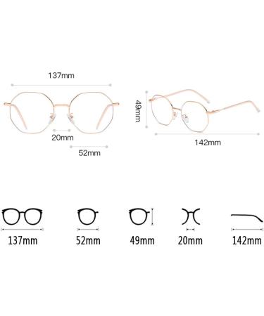 Shop Aiweijia Classic Vintage Glasses - Metal Frame Blue Light Blocking in Rose Gold | International Shipping Available - Buy Online on GoSupps.com