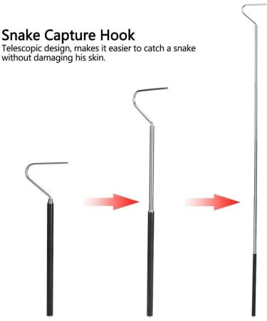 ViaGasaFamido Snake Hook Stainless Steel Snake Tongs Retractable Snake Catcher Snake Reptile Handling Hook for Outdoor Activities Wild Adventures(100CM) - Buy Online on GoSupps.com