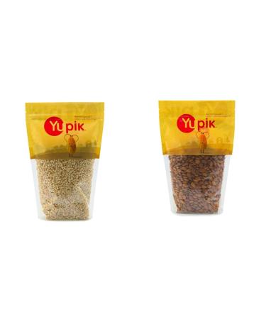Yupik Raw Cashew Pieces Chopped Unsalted Nuts 1Kg & Almonds 34/36 Small Nuts 1Kg Raw Cashew Pieces + Almonds 1 kg (Pack of 1)