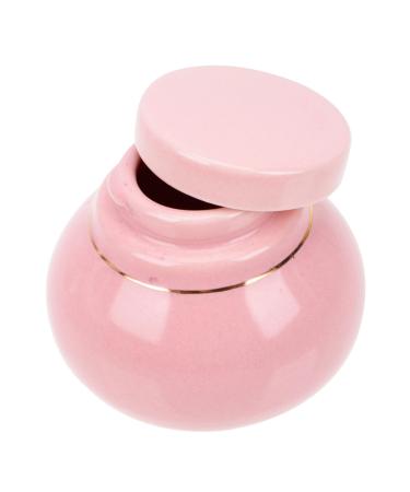 Housoutil Storage Bottle Cans Face Hand Ceramic Mini Cream Jar Mini Food Containers Household Cream Jar Makeup Lipstick Household Ointments Jar Samples Pink Ceramics Sunscreen Travel Lotion 6x5.5cm Pink