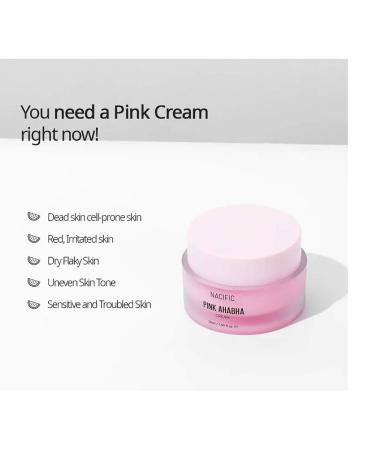 NACIFIC Pink AHA BHA Facial Cream 50ml - Brightening & Exfoliating Moisturizer for All Skin Types | Buy Internationally - Buy Online on GoSupps.com