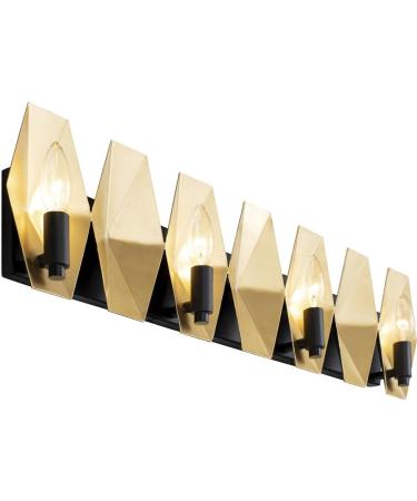 Malone 4-Lt ADA Bath Fixture - Elegant Matte Black & French Gold | International Shipping Available - Buy Online on GoSupps.com