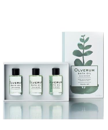 Olverum Bath Oil Luxury Muscle Soothing Bath Oil Travel Set A Highly Concentrated Blend of Pure Essential Oils Best Relaxing Bath Oils for Women & Men Natural Vegan Green Wellness Relax Restore Renew