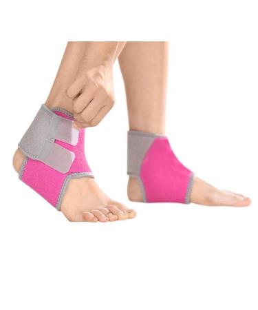 Ankle Brace Support for Kids  Breathable Adjustable Compression Ankle Tendo Foot Support Sleeve Stable Wraps Guard for Running Basketball Ankle Sprain Injuries Relief Joint Pain Hot Pink S: For Kids Shoes Size: 12-3