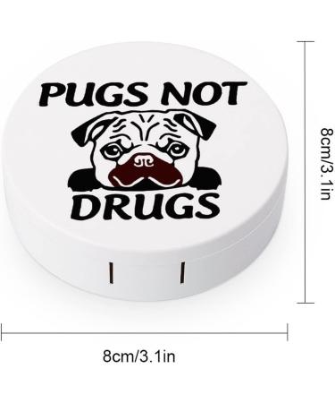 Pugs-Not-Drugs Round Case For Contact Lens Kit Storage Box with Mirror Printed - Buy Online on GoSupps.com