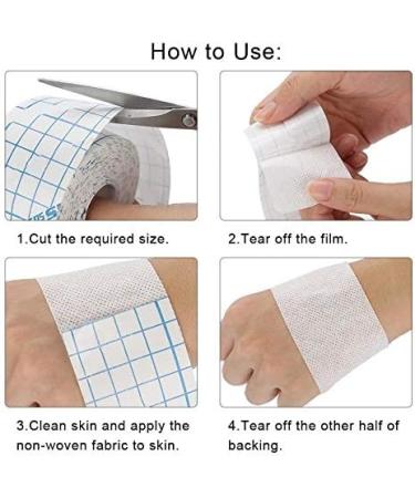 Mesh Breathable Non-Woven Tape Adhesive Bandage Roll - Antibacterial Second Skin Healing Dressing 3.9in x 34ft | Flexible Protective Bandages for Optimal Wound Care - Buy Online on GoSupps.com