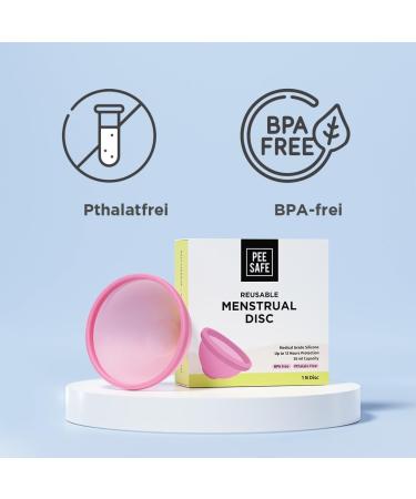 Peesafe Reusable Menstrual Disc - High Capacity 55ml | Medical Silicone Menstrual Cup & Storage Bag | Eco-Friendly Period Solution - Buy Online on GoSupps.com