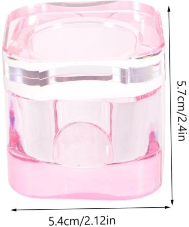WOFASHPURET Nail Art Brush Cup Crystal Glass Gaiwan Pink Square 5.70X5.40X5.40CM Pink - Buy Online on GoSupps.com
