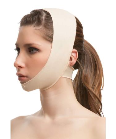 Unisex Chin Strap Support Compression Garment W/No Neck Support (FA01) (SM Beige) Small Beige