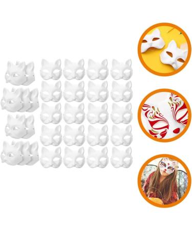 30 Pcs Cat Mask - Unpainted White Fox Therian Masks for DIY Carnival & Cosplay Accessories - Buy Online on GoSupps.com