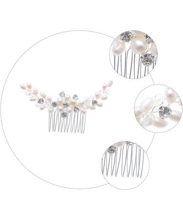 Didiseaon Rhinestone Bridal Comb Bridal Hair Combs Bridal Hair Clip Bridal Headpiece Hair Teasing Comb Floral Hair Accessories Honey Brows Tiara Bride Abs Pearl Decorate - Buy Online on GoSupps.com