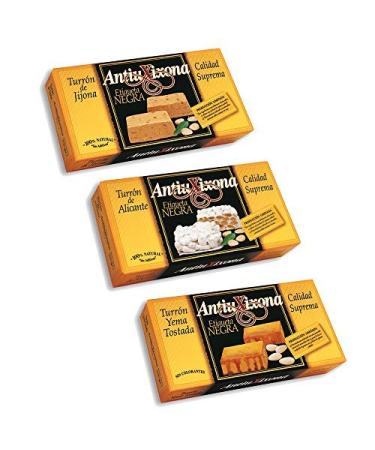 Beaucoup de tourons Antiu Xixona vari s D gustation sp ciale des turron espagnol les plus populaires : Turr n de Jijona (mou) Turr n de Alicante (dur) Turr n de Yema Tostada formats 250g