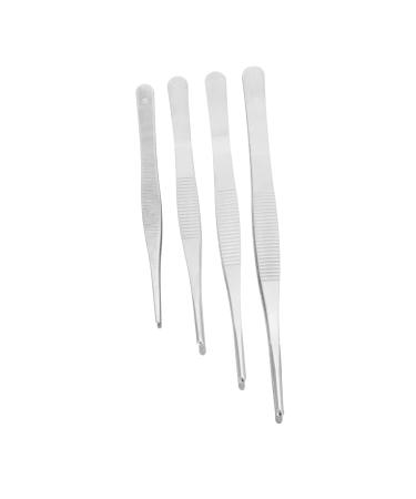 Plafope 4-part set tweezers with teeth eyelashes extension tweezers pink props pink tweezers eyelash tweezers for extensions garden splinters stainless steel long straight tools