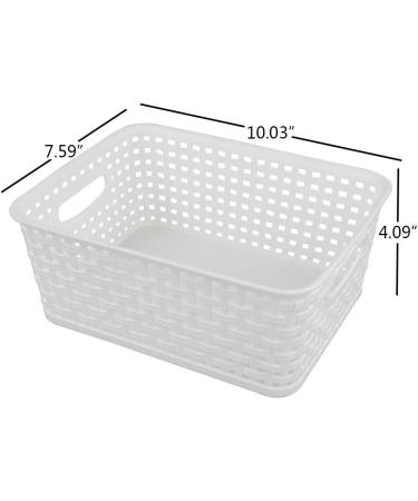 Anbers White Plastic Weave Storage Basket Set of 6 | 10.03 x 7.59 x 4.09 - Buy Online on GoSupps.com