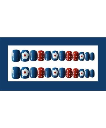 HUIL Artificial Nails - Stunning Red & Blue Flower False Nails for Perfect Manicures - Buy Online on GoSupps.com