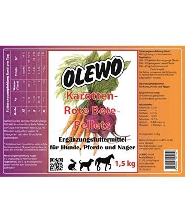 Olewo carrot and beetroot pellets 1.5 kg