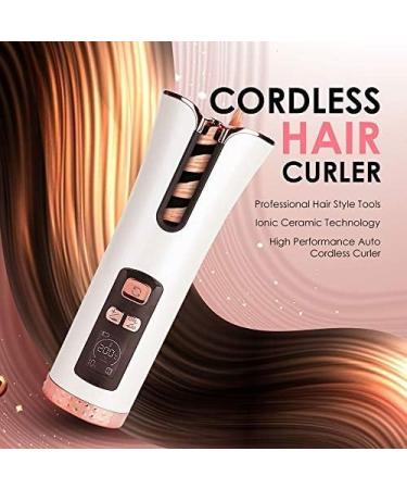 Buy Cordless Automatic Hair Curler - USB Charging Wireless Curling Iron with LCD Screen for Easy Curls & Waves - Buy Online on GoSupps.com