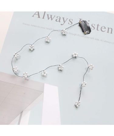 3 PCS Crystal Flower Long Hair Decorative Headdress Hair Extensions - White | Women's Streamline Hairpin Accessories - Buy Online on GoSupps.com