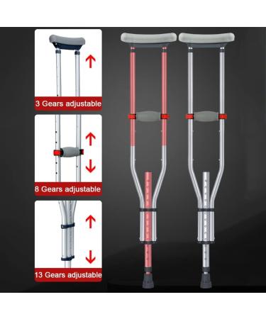 LINYUES Folding Portable Crutches for Adult Spring Underarm Crutches for Sports Injuries and Travel Aluminum Adjustable Medical Crutches (Size : 2 Pack) Double The Comfort - Buy Online on GoSupps.com