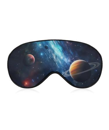 Super Soft Blackout Eye Mask for Women Men Eye Mask of Starry Space Pattern with Adjustable Straps for Luxury Sleep in Total Darkness 1 Count (Pack of 1)