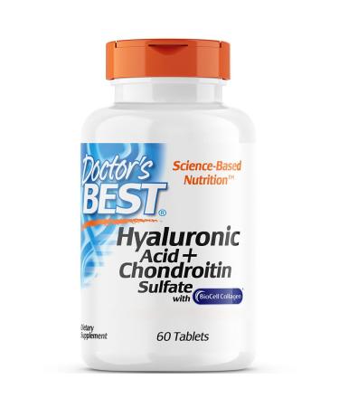 Doctor's Best Hyaluronic Acid with Chondroitin Sulfate High Dosed 60 Tablets Lab Tested Gluten Free Soy Free Non-GMO