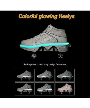 Buy LED 4-Wheel Adjustable Roller Skates - Bright Shoes for Men Women & Kids | White 38 EU - International Shipping Available - Buy Online on GoSupps.com