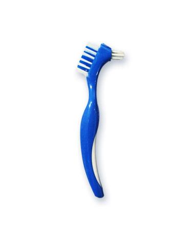 Denture Brush Hard Double Bristle for False Teeth Brush (Blue)