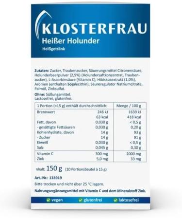  Klosterfrau Klosterfrau Warming Elderberry | Immune System Support | To support the immune system with vitamin C and zinc | 4 x 10 x 15g servings - Buy Online on GoSupps.com