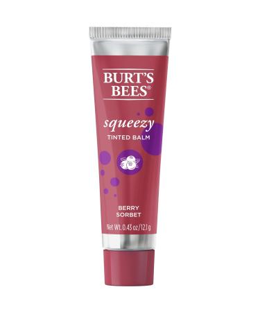 Burt's Bees 100% Natural Origin Squeezy Tinted Lip Balm Berry Sorbet 0.43 Ounce Squeeze Tube
