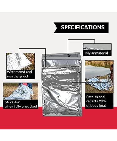 20 Pack Large Silver Emergency Mylar Rescue Blankets 54 x 84 - Survival and First Aid Essentials - Buy Online on GoSupps.com