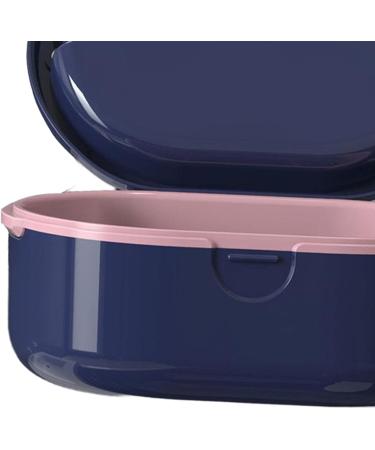 Folpus Dark Blue Denture Container with Sieve Insert - Secure International Shipping - Buy Online on GoSupps.com