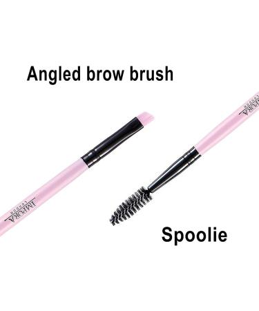 Impora London Pink Duo Eyebrow Brush & Spoolie for Precise Brow Lining and Shaping - Ideal for Brows and Lashes - Buy Online on GoSupps.com