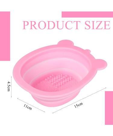 Buy Portable Silicone Makeup Brush Cleaner Mat - Foldable Tool for Powder Puffs & Sponges - Pink | International Shipping Available - Buy Online on GoSupps.com
