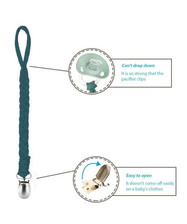 Handmade Pacifier Clips 4 Pack - Baby Holder Leash for Boys and Girls, Metal Clips for Baby and Toddler Pacifiers, Teether Toy - Buy Online on GoSupps.com