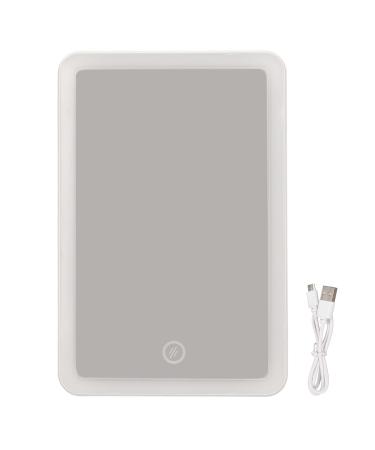 LED Lighted Makeup Mirror Portable Vanity Mirror Stepless Dimming Rotation Touch Switch Rechargeable Mirror Desktop Cosmetic Light Up Mirror for Home Use