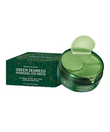 Zomira Green Under Eye Patches Reduce Eye Masks for Dark Circles and Puffiness Eye Patches for Puffy Eyes Under Eye patches for Dark Circles Wrinkles Fine Line Puffiness Collagen Eye Mask Patches 60Pcs 60pcs green