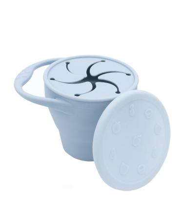 BapronBaby Silicone Collapsible Snack Cup (Blue) - 100% Food Grade Silicone - BPA  Phthalate  and Latex Free - Dishwasher Safe - 6 Months+