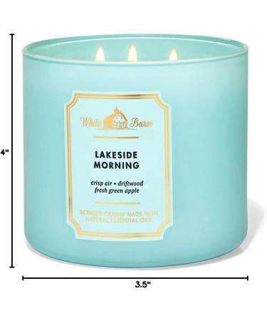Bath & Body Works White Barn 3-Wick Candle - Lakeside Morning with Essential Oils | 14.5 oz - Shop Internationally - Buy Online on GoSupps.com