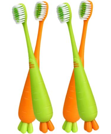 Buy Minkissy Manual Toothbrush Set - 8 Pcs Carrot Design Kids Travel Toothbrushes | Bulk Children's Oral Care - Buy Online on GoSupps.com