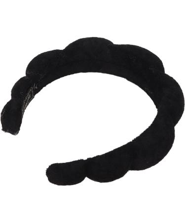 Verdant Touch Puffy Spa Headband Terry Cloth Padded Face Wash Makeup Remover for Skin Care Face Washing Black - Buy Online on GoSupps.com