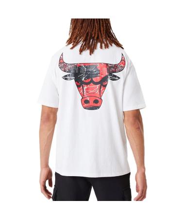 New Era Oversized Distressed Shirt - NBA Chicago Bulls M White