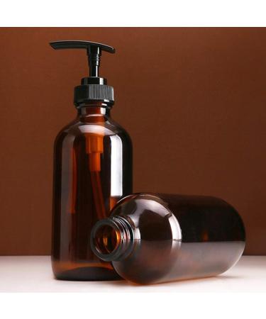 Beaupretty 4-Piece Glass Soap Dispenser Set - Brown Lotion Pump Bottles | 250ml Refillable Travel Containers for Bathroom & Kitchen - Buy Online on GoSupps.com