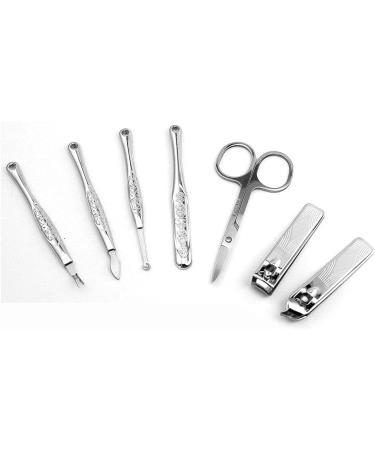 Manicure Kit Stainless Steel Nail Clipper Set Nail Clippers Care Tool for Man and Woman 7 Pieces Brown Nail Clippers Kit - Buy Online on GoSupps.com