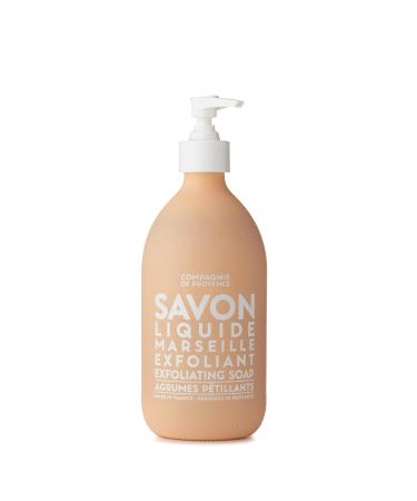 Compagnie de Provence Savon de Marseille Extra Pure Liquid Soap - Exfoliating Sparking Citrus - 16.7 Fl Oz Glass Pump Bottle Exfoliating / Citrus 16.9 Fl Oz
