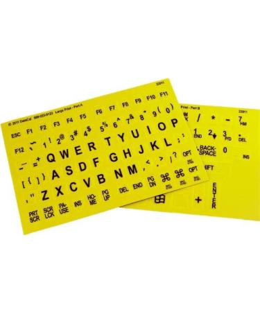 Braille with Large Print Keyboard Stickers Combined - Yellow Keys with Black Large Print Characters/Letters - Perfect for Visually Impaired Individuals for Seniors and People with Vision Impairment
