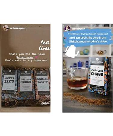 Cha-Cha Chaga Tea - 20 Tea Bags | Chaga Mushroom Tea - Inonotus Obliquus | Wild-harvested Siberian Chaga Powder - Antioxidant Tea | Birch Moon Wellness Teas - Buy Online on GoSupps.com
