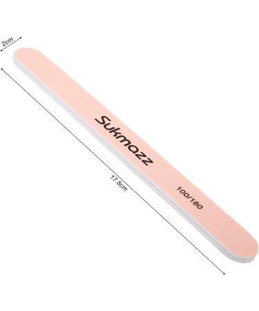 Sukmazz Nail Files Set - 12PCS Professional Double Sided Emery Board Fingernail Buffing Files | Home Manicure 100/180 Grit - Buy Online on GoSupps.com